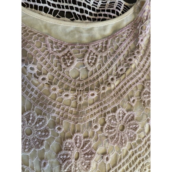 V Cristina Pink Ivory Ombre Crochet Top Small Vacation Boho Chic Sweater Beach - Picture 7 of 9